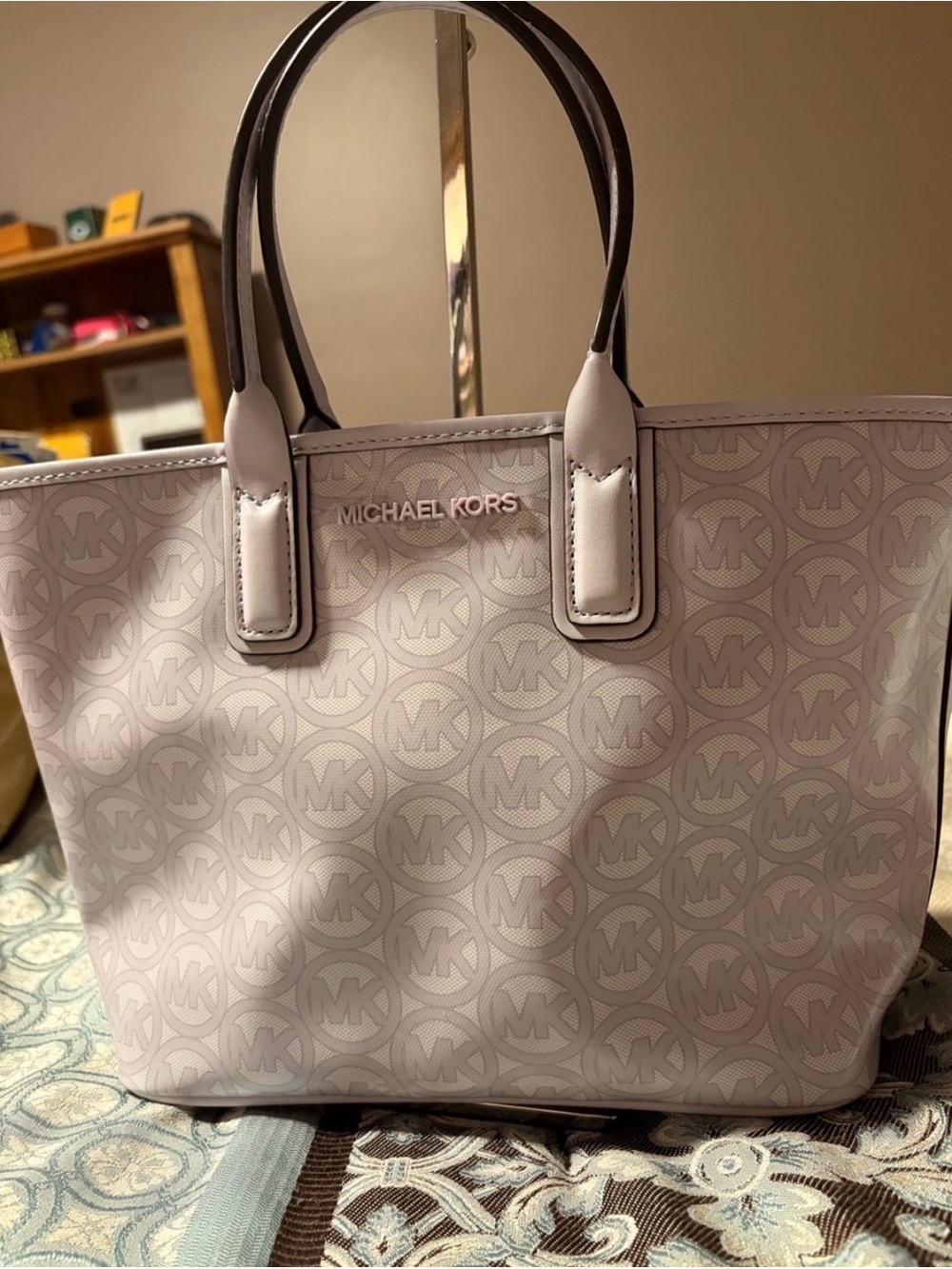 Michael Kors Pale Pink Signature Logo Small Tote